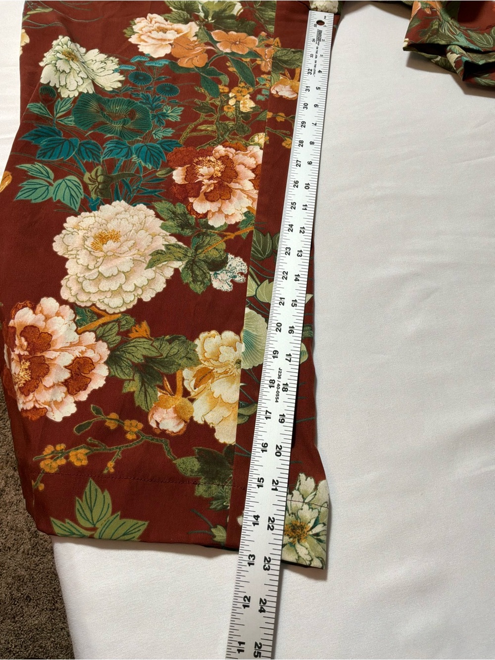 Chico’s Size 1.5R Rust Floral Wide Leg Crop Palazzo Pants Elastic Waist Women M - Picture 8 of 9